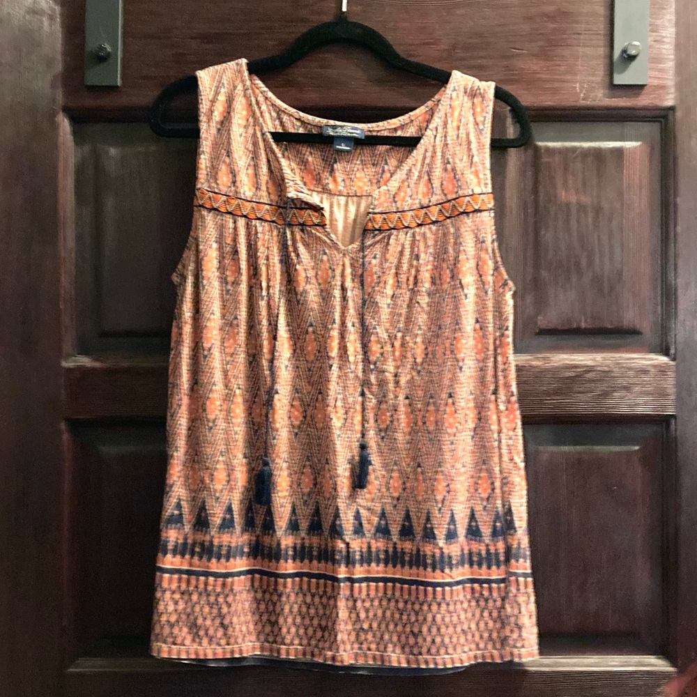 Lucky Brand tank top orange and blue size medium